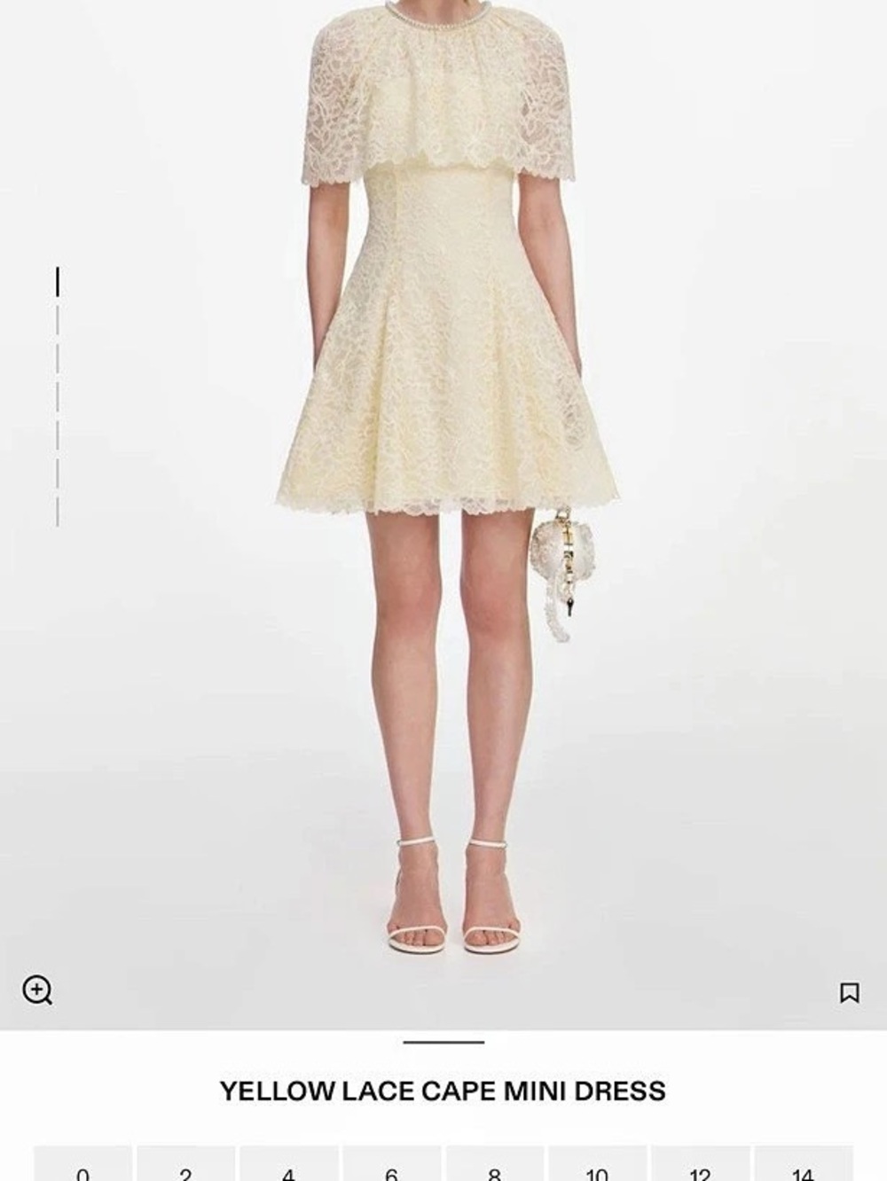 NWT- self-portrait Yellow Lace Cape Mini Dress in Yellow